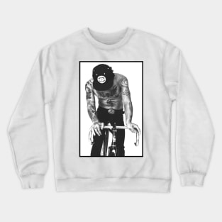 Urban man on a bike Crewneck Sweatshirt